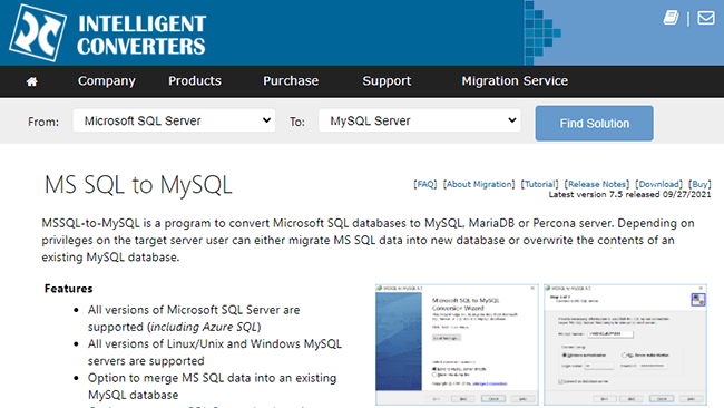 WMSSQL-to-MySQL by Intelligent Converters