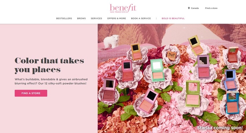 Benefit Cosmetics beauty ecommerce store