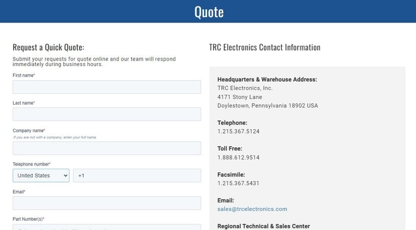 TRC Electronics website