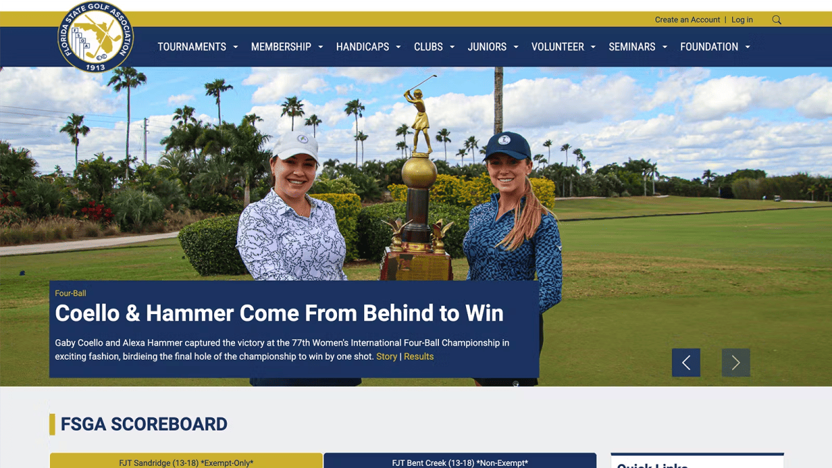 Florida State Golf Association: Upgrade to ecommerce platform provides much-needed processing power