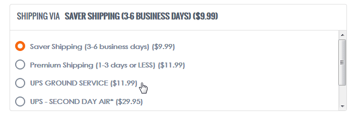 Saver Shipping (3-6 business days)