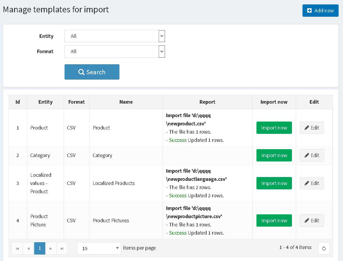 Import manager. Менеджер импорта. FROMCONFIG Import. Create Addon Template.