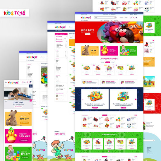 Kids Toys Responsive Theme + Bundle Plugins by nopStation の画像