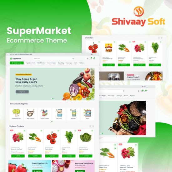 SuperMarket Theme + 5 plugins (By Shivaay Soft) resmi